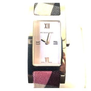 Burberry pink tartan watch